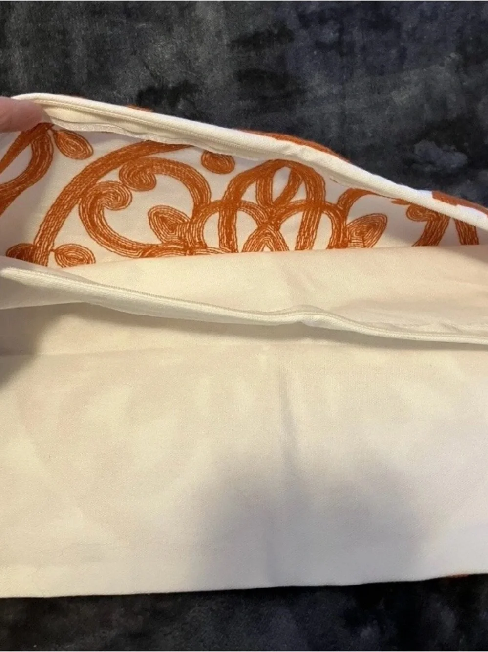 Orange and beige Decorative Accent Pillow Cover